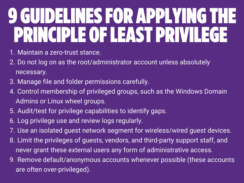 9 Guidelines for Applying the Principle of Least Privilege